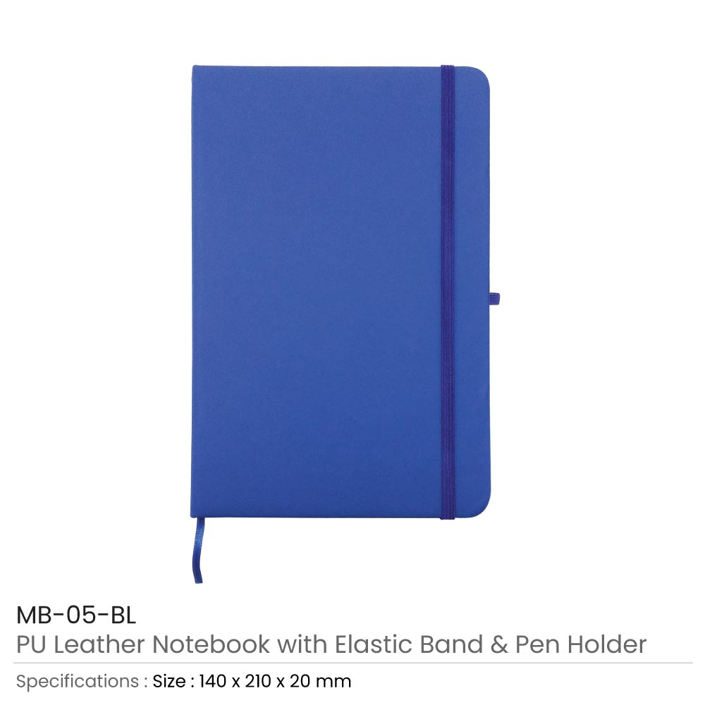 A5 PU Leather Notebooks with Elastic Band, Calendar, Pen Holder thumbnail