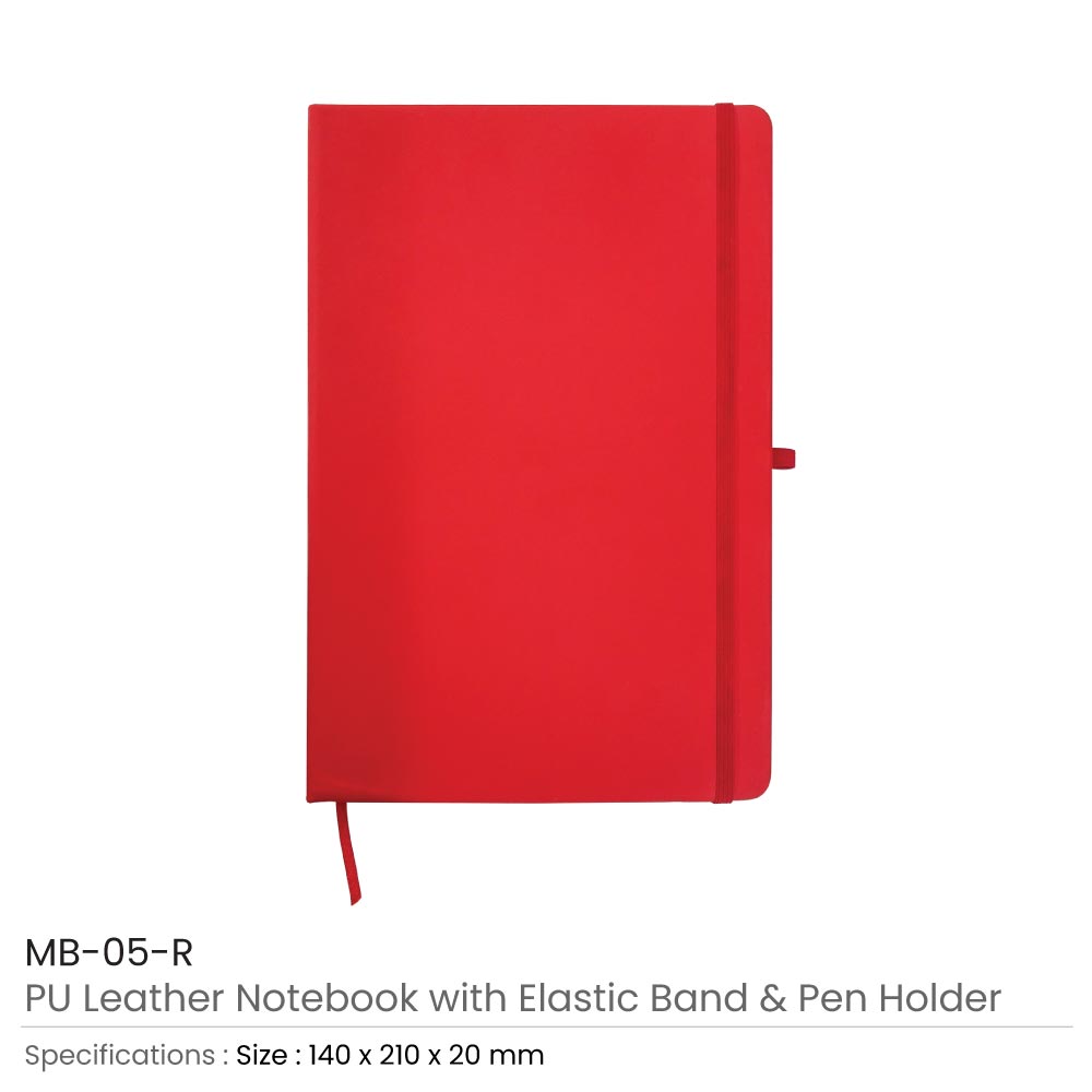 A5 PU Leather Notebooks with Elastic Band, Calendar, Pen Holder thumbnail