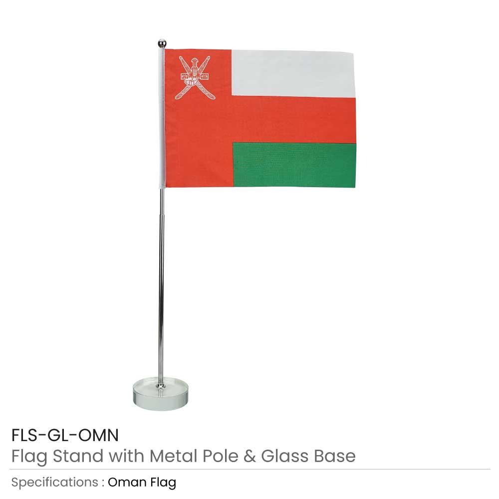 Flag with Metal Pole & Clear Glass Round Base thumbnail