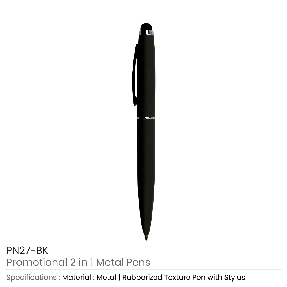 Stylus Metal Pens Rubberized & Twist-action
