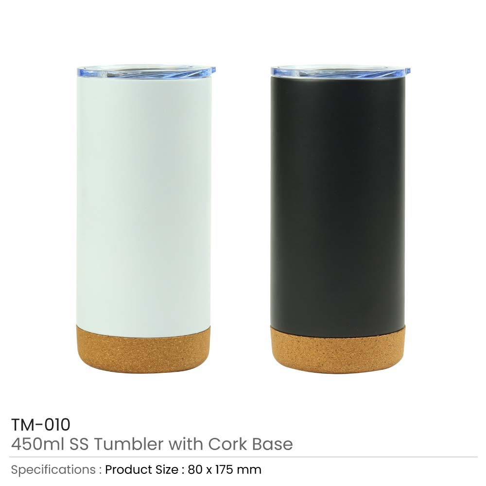 Travel Tumbler with Cork Base 450ml Stainless Steel thumbnail