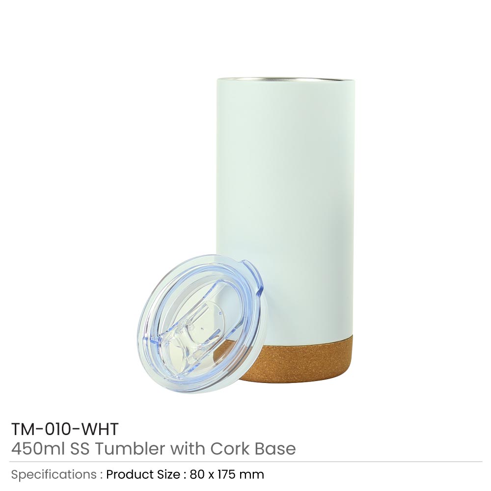 Travel Tumbler with Cork Base 450ml Stainless Steel thumbnail
